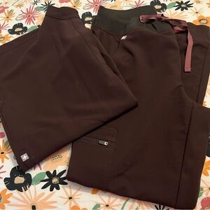 Figs Espresso set Rafaela xxs and Zamora small petite joggers